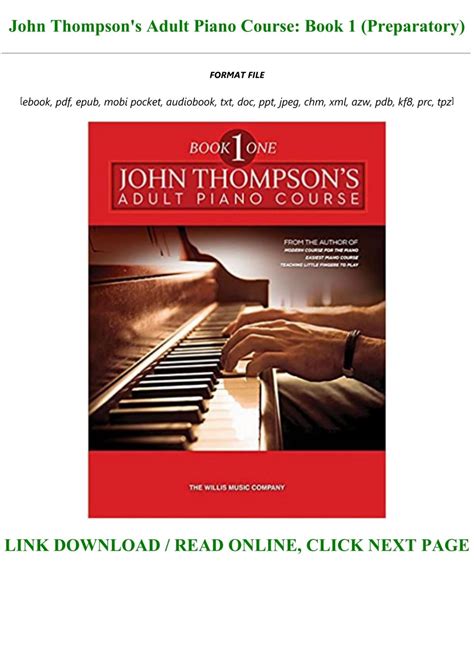 John Thompson s Adult Piano Course Book 1 Preparatory Kindle Editon