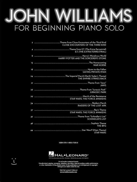 John Williams for Beginning Piano Solo Reader