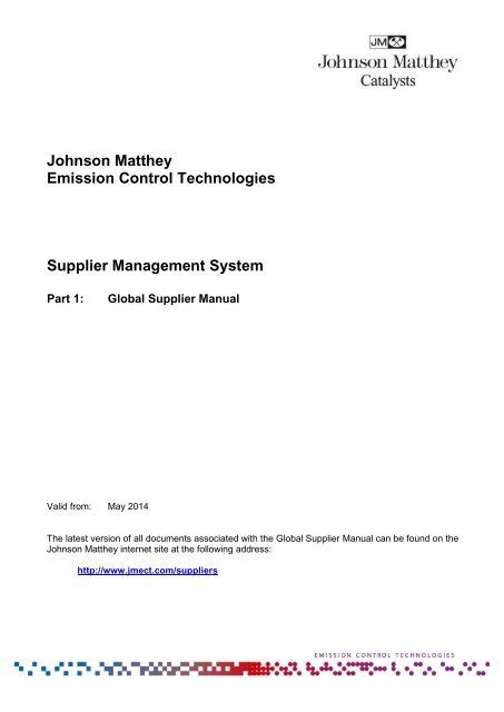 Johnson Controls Power Solutions Global Supplier Manual PDF