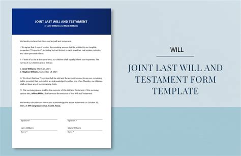 Joint Will And Testament Template