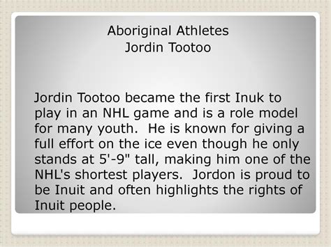 Jordin Tootoo: A Role Model for Indigenous Youth and Inspiration for All