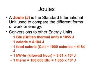 Joules: The International Standard of Energy