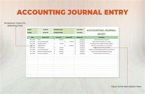Journal Entry Template Excel