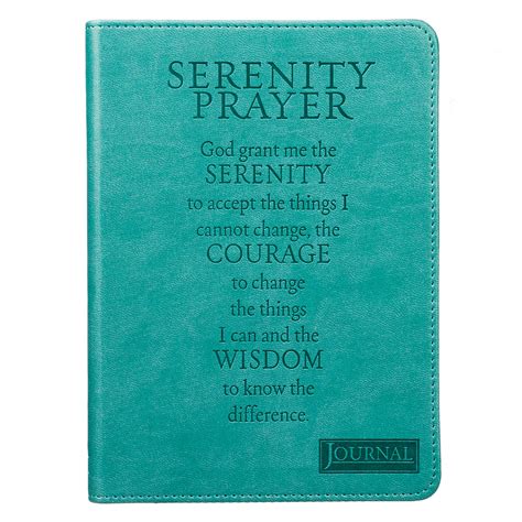 Journal Serenity Prayer in Teal Wire-Bound LuxLeather Doc