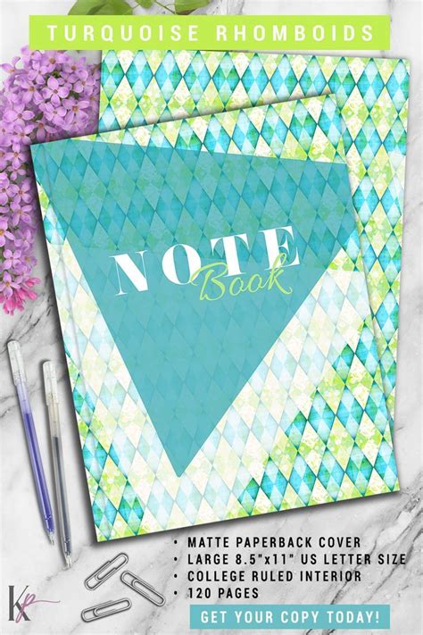 Journal Teal Turquoise and Lime Large Format Journal and Notebook Epub