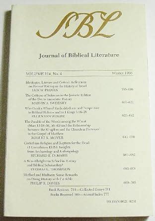 Journal of Biblical Literature Volume 114 Number 2 Summer 1995 PDF