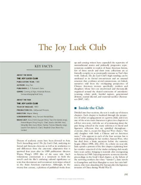 Joy Luck Club Answers And Page Numbers Kindle Editon