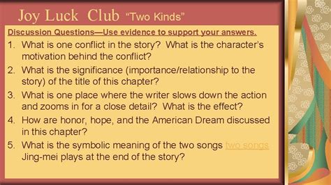 Joy Luck Club Discussion Questions And Answers Doc