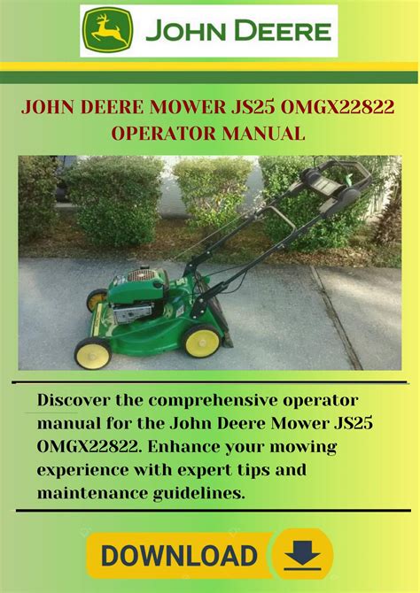 Js25 John Deere Mower Manual 23399 PDF Epub