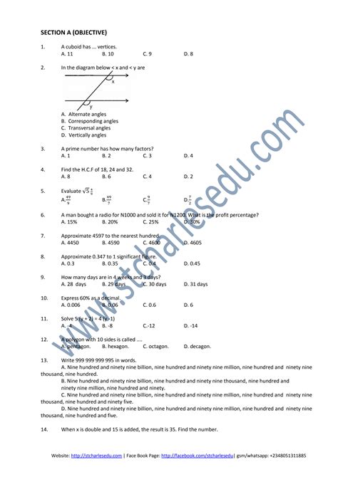 Jss3 Junior Waec Answer Doc