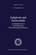 Judgment and Sachverhalt An Introduction to Adolf Reinach's Phenomenolo Epub