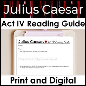 Julius Caesar Act 4 Reading And Study Guide Answer Key Reader