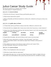 Julius Caesar Study Guide Answers Act 2 Reader