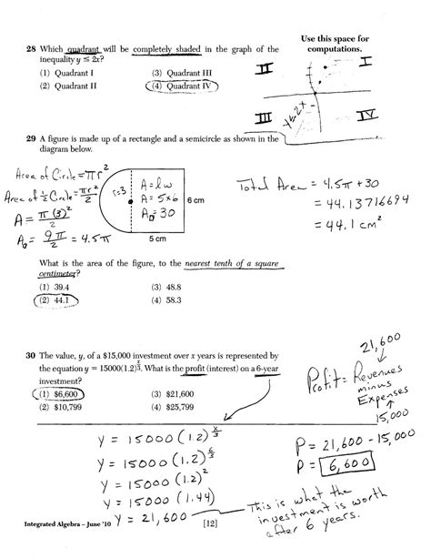 June 2010 Math Regents Answers PDF