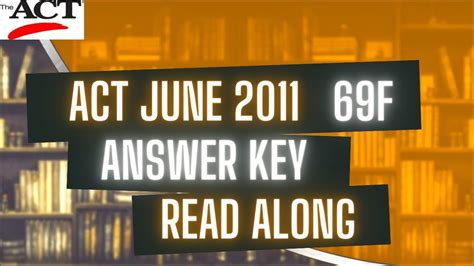 June 2011 Act Answer Key Kindle Editon