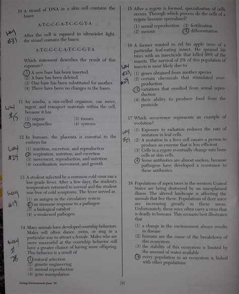 June 2014 Biology Regents Answers Doc