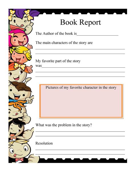 Junior High Book Report Template