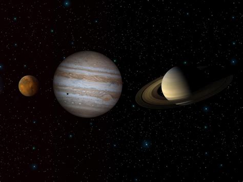 Jupiter, Saturn, and Mars