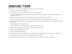 Jurassic Park Study Guide Answers Doc