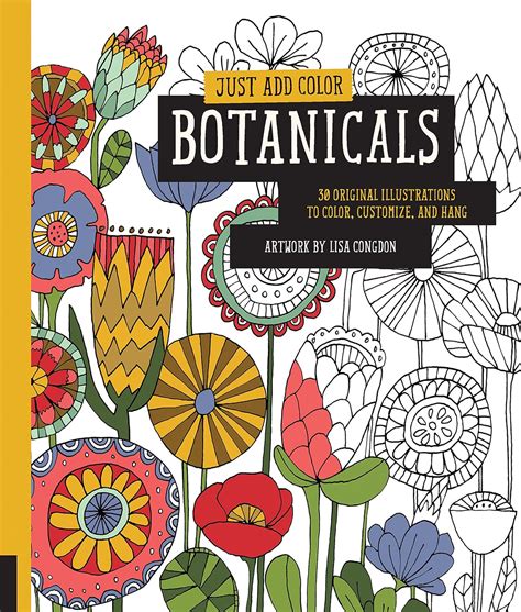 Just Add Color Botanicals 30 Original Illustrations To Color Customize and Hang Reader