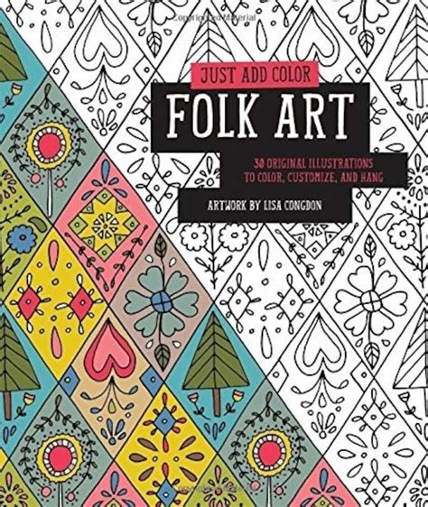Just Add Color Folk Art 30 Original Illustrations To Color Customize and Hang PDF
