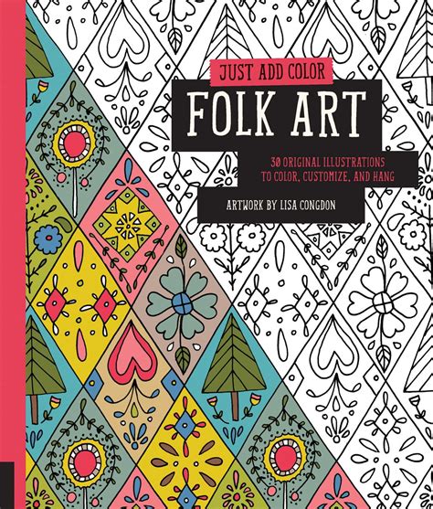 Just Add Color Folk Art 30 Original Illustrations To Color Customize and Hang PDF