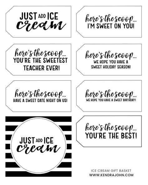 Just Add Ice Cream Free Printable