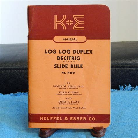 K   E Manual Log Log Duplex Decitrig Slide Rule No. N4081 Ebook Reader