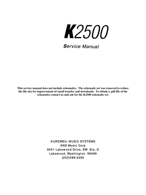 K2500 SERVICE MANUAL Ebook Doc