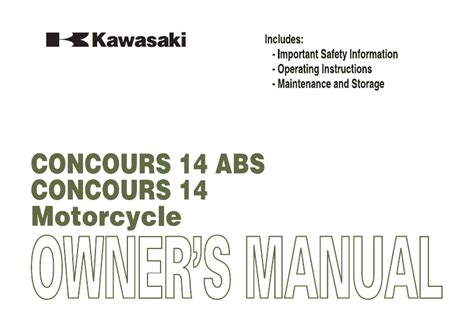 KAWASAKI CONCOURS 14 OWNERS MANUAL Ebook Reader