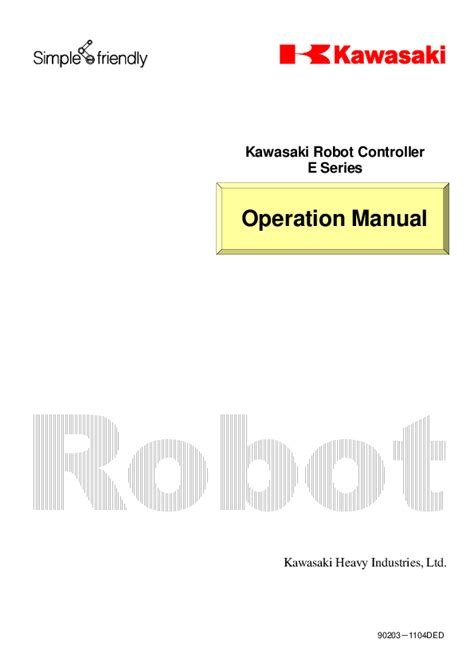 KAWASAKI ROBOT CONTROLLER MANUAL C SERIES Ebook Kindle Editon