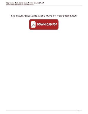 KEY WORDS FLASH CARDS Book 1 Word by Word Flash Cards Volume 1 Doc