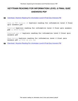 KEYTRAIN READING FOR INFORMATION LEVEL 6 ANSWERS Ebook Reader