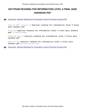 KEYTRAIN READING FOR INFORMATION LEVEL 6 ANSWERS Ebook Reader