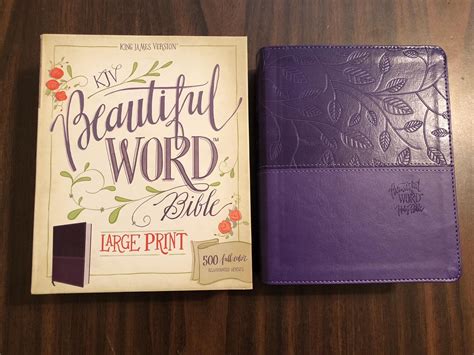 KJV Beautiful Word Bible Large Print Leathersoft Purple Red Letter Edition 500 Full-Color Illustrated Verses Kindle Editon