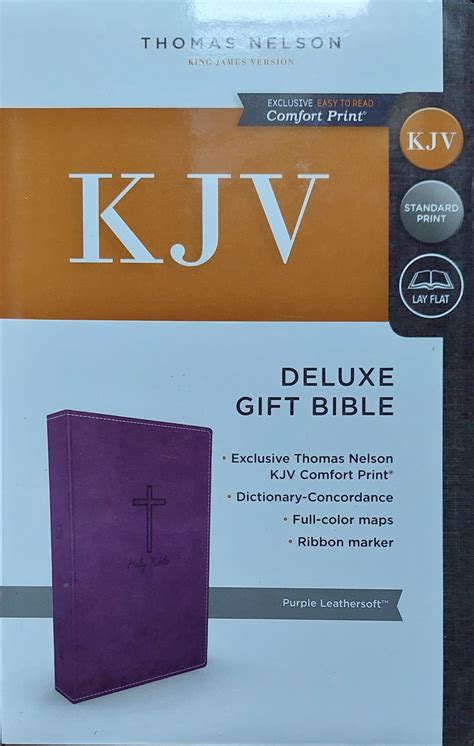 KJV Deluxe Gift Bible Leathersoft Purple Red Letter Edition Comfort Print Reader