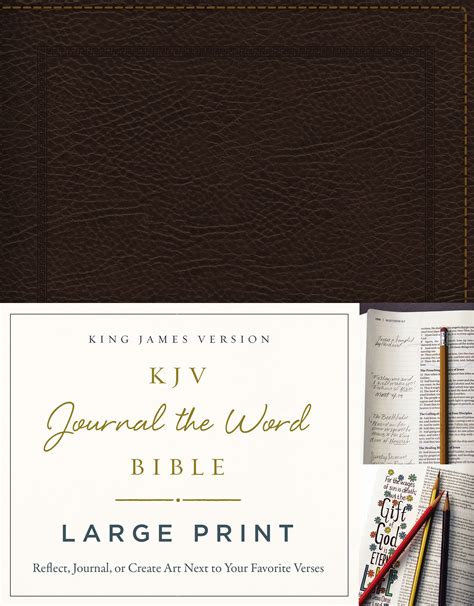 KJV Journal the Word Bible Large Print Premium Leather Brown Red Letter Edition Reflect on Your Favorite Verses Kindle Editon
