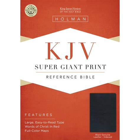 KJV Super Giant Print Reference Bible Black Simulated Leather King James Version Reader