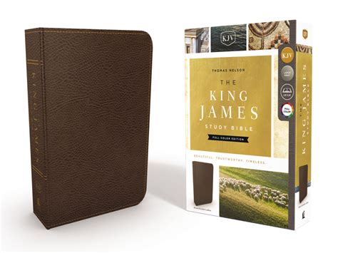KJV The King James Study Bible Bonded Leather Brown Full-Color Edition Reader