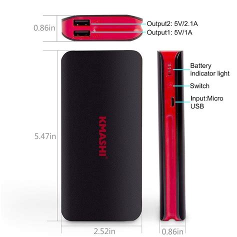 KMASHI 10000mAh External Battery Portable PDF