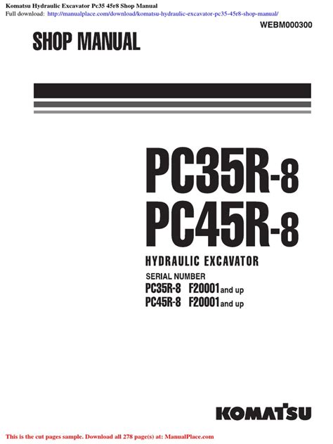 KOMATSU EXCAVATOR PC35 SERVICE MANUAL Ebook Ebook Reader