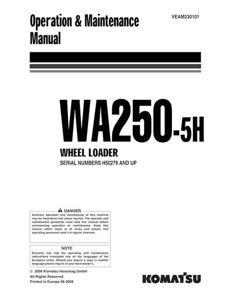 KOMATSU WA250 WHEEL LOADER PARTS MANUAL Ebook Epub