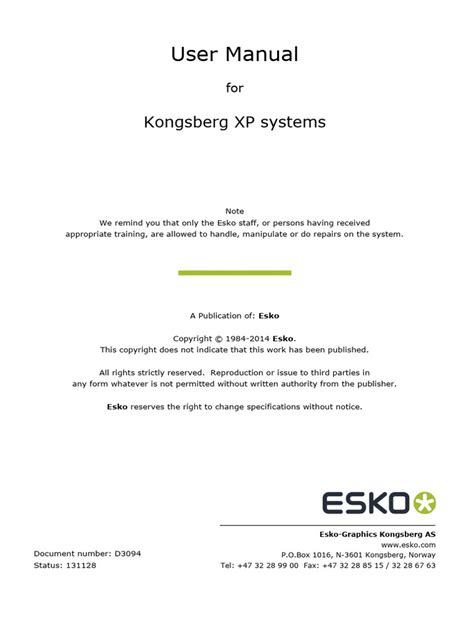 KONGSBERG XP MANUAL Ebook Epub