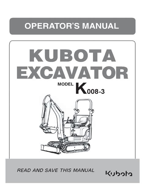 KUBOTA K008 OPERATORS MANUAL Ebook Kindle Editon