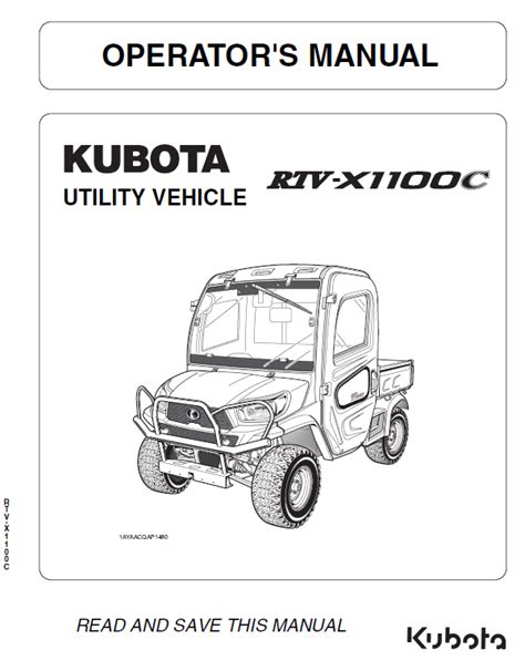 KUBOTA RTV1100 PARTS MANUAL Ebook Kindle Editon
