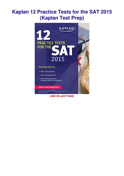 Kaplan 12 Practice Tests for the SAT 2015 Kaplan Test Prep Kindle Editon