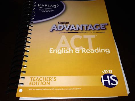 Kaplan Advantage ACT Science Level HS Teacher s Edition Kaplan K12 Learning Services Doc