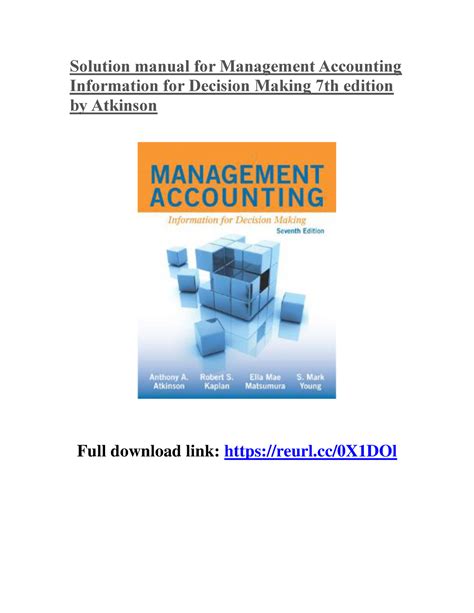 Kaplan And Atkinson Management Accounting Solution Doc