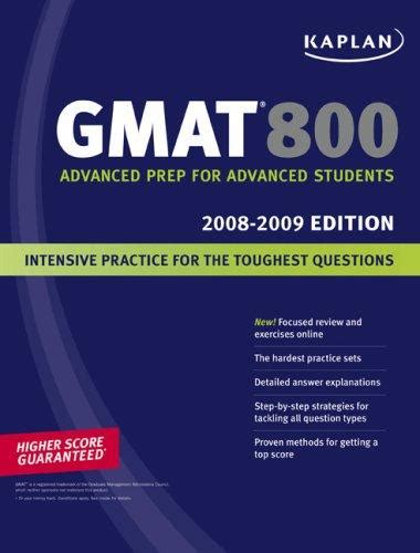 Kaplan GMAT 800 2008-2009 Edition PDF