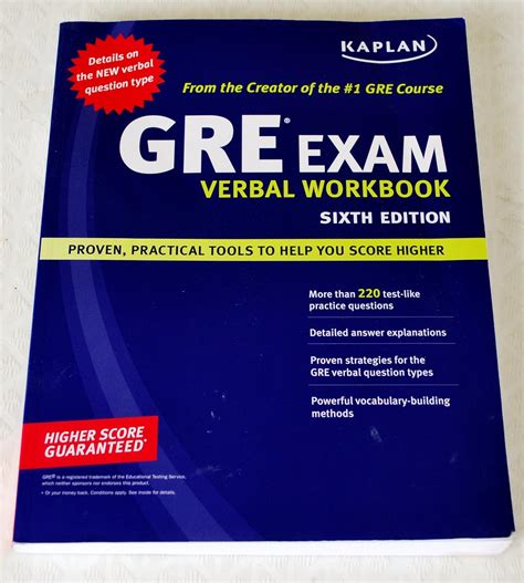 Kaplan GRE Exam Verbal Workbook text only 6th Sixth edition by Kaplan Kindle Editon